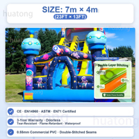 Toboggan gonflable commercial en PVC pour l'extérieur, thème Espace, avec château gonflable combiné, idéal pour la location