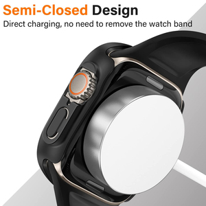 Lot de 2 coques complètes pour <span class=keywords><strong>Apple</strong></span> <span class=keywords><strong>Watch</strong></span> Ultra 49mm, couleur noire avec protecteur d'écran en verre trempé pour iWatch Ultra 49mm - Product Image 4