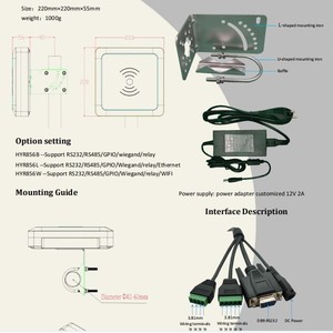 3993 chip 1-20m kiểm soát truy cập <span class=keywords><strong>RFID</strong></span> <span class=keywords><strong>Reader</strong></span> tích hợp Antenna 9dBi hiệu suất cao giống như impinj R420 - Product Image 4