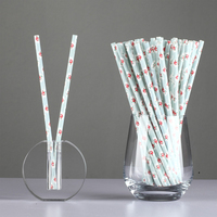 Pailles en papier Boba blanches orange 205mm Kraft brun biodégradable en vrac pour les magasins de thé au lait