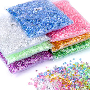 QIAO Halbrunde Perlen Transparente Basis AB Farbe Glitter Harz Flatback Perlen für Kleidung Dekorative Bastel zubehör - Product Image 1