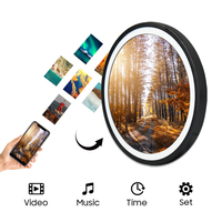 Cadre photo numérique rond en alliage d'aluminium Wintouch avec souris, écran LCD 4K HD, Wi-Fi, qualité d'image claire, 23,6 pouces, pour exposition
