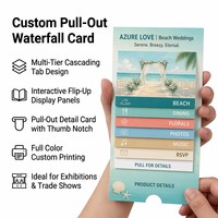 Tarjetas de Programación para Desfile de Moda Nupcial con Diseño de Cascada, Pestañas de Colección de Diseñador e Información sobre el Lineup de Modelos