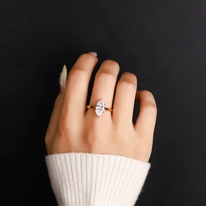 S925 Sterling Silber Moissanit Olivenschliff 1 Karat 2 3 VVS GRA Zertifizierter Damenring Hochzeit Party Geburtstag Schmuck - Product Image 1