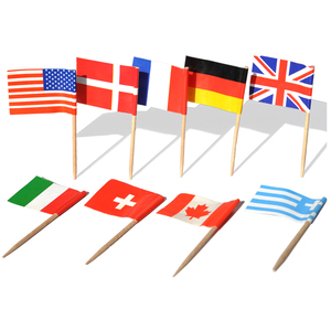 Drapeau National personnalisé pour <span class=keywords><strong>Bar</strong></span> de fête, impression bois de bouleau, cure-dents en bois pour la décoration des aliments, 100 pièces - Product Image 2