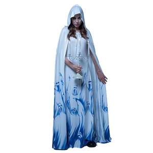 <span class=keywords><strong>Halloween</strong></span> Vampire Costume Adulte <span class=keywords><strong>Maquillage</strong></span> Danse Mort Cape Noir Blanc Cos Squelette Sorcière Cosplay Robe - Product Image 5