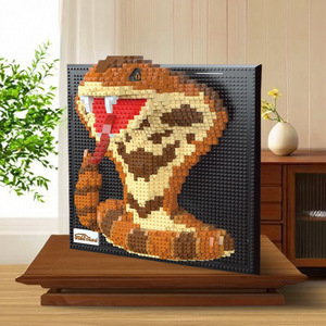 新製品：コブラヘビ　人気商品　粒子組み立てブロックおもちゃ　3D壁画　動物ブロック　壁飾り - Product Image 4