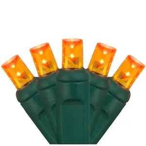 Best LED Wide Angle Christmas Light String Set 50 Ct 5MM Mini Bulb Orange 25 Feet für USA