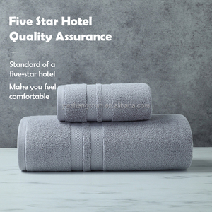 ชุดผ้าขนหนูสำหรับอาบน้ำผ้าคอตตอนสำหรับโรงแรมมีหลายสีให้เลือกของขวัญบริษัทดูดซับแบบนุ่มปักโลโก้ - Product Image 5