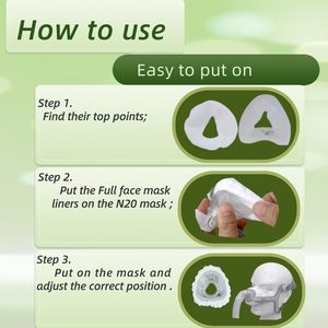 Coussinets doux et fins pour <span class=keywords><strong>masque</strong></span> nasal <span class=keywords><strong>CPAP</strong></span> N20 blanc, absorbant les huiles et l'humidité, réduisant les rougeurs, confort amélioré - Product Image 3