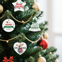 Décoration suspendue personnalisée sur mesure, ornement de Noël en céramique vierge pour sublimation, avec corde, écologique et durable