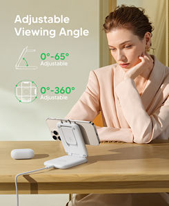 Estación de Carga Inalámbrica Rápida para Viajes, <span class=keywords><strong>Cargador</strong></span> Inalámbrico Multifunción 3 en 1 con Soporte para PC, Compatible con Múltiples Dispositivos - Product Image 5