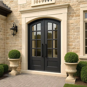 Custom Modern Exclusive Iron French Double <strong>Door</strong> Exterior Front Entrance Security Luxury Wrought Iron <strong>Doors</strong> for Houses Exterior - Product Image 1