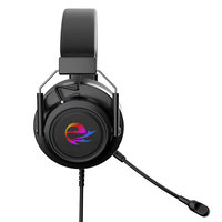 Casque de jeu filaire USB à succès avec haut-parleurs 50 mm, réduction active du bruit, éclairage RGB et microphone étanche IPX-2 pour PC/ordinateur portable