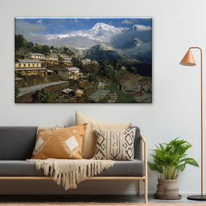 Hermosas Pinturas de Paisajes del Pueblo Nepalí, Himalaya Nepalí, sobre Lienzo, para Decoración de Hoteles - Product Image 2
