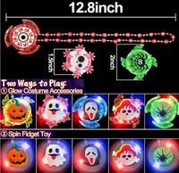 Colliers lumineux LED pour Halloween, Ramadan, Nouvel An chinois, cadeaux de fête, araignée, fantôme, friandises ou farces, jouets, remplissage de sacs cadeaux