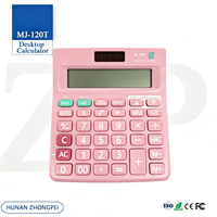Calculadora de Escritorio MJ-120T de Plástico Rosa con PCB SKD, 12 Dígitos, Doble Alimentación Solar y Batería, Función de Verificación de Impuestos de 150 Pasos, Coma de 3 Dígitos