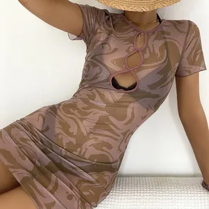 TW9204253 Beach Dress Women Printed Summer Beach Cover Up Beachwear Ladies Bathing Suit Cover-ups 2021 Swimsuit