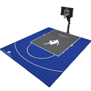 Fuxuan Kích thước 25x30 feet màu xanh và màu xám đen ngoài trời sân bóng rổ gạch lát sàn sân sau sân bóng rổ - Product Image 1
