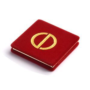 Glitter Gold Logo Velvet Cover Square Luxury Women Cosmetic Pocket <b>Mirror</b> - Product Image 5