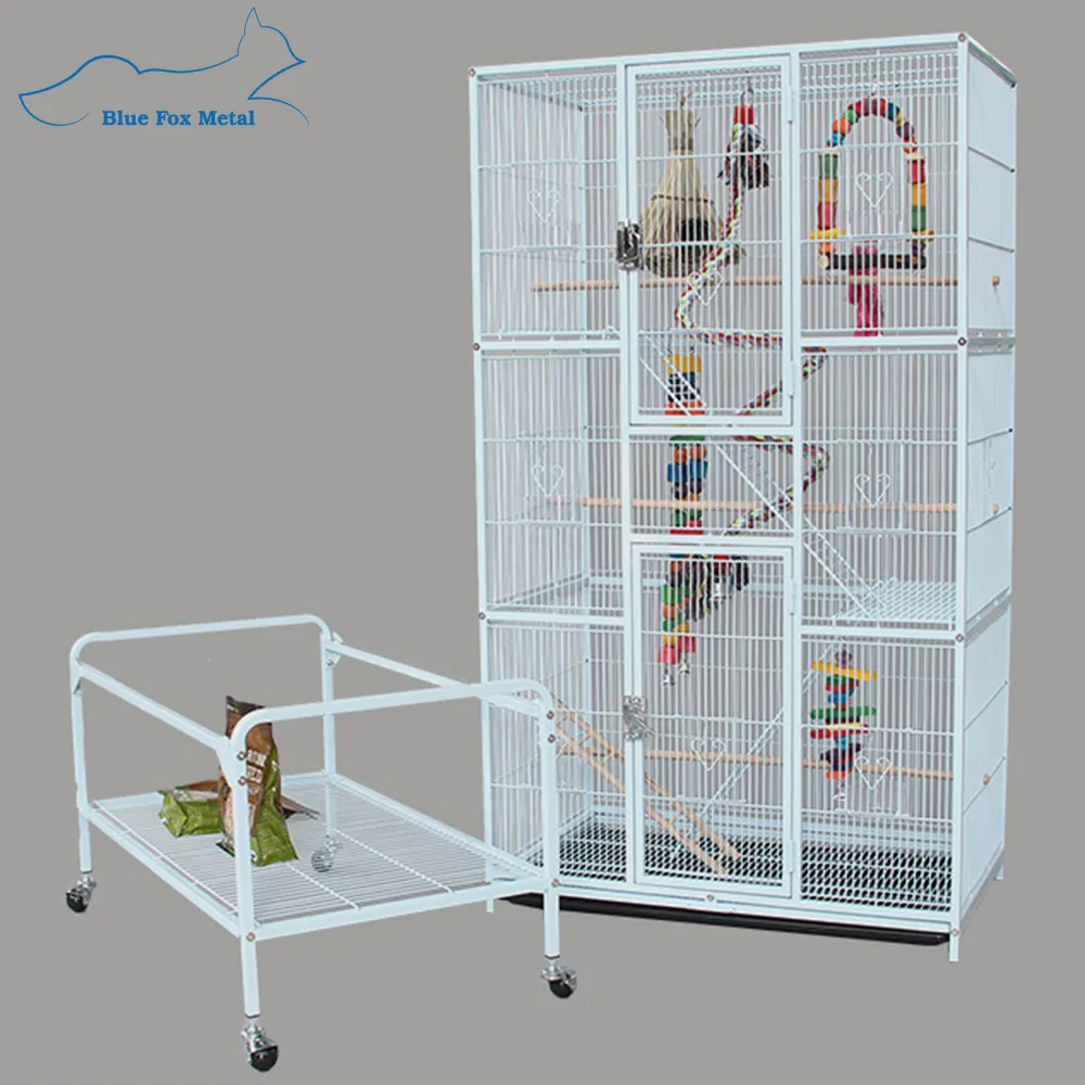 Разноцветная металлическая клетка с порошковым покрытием для переноски, шелковая клетка для попугаев и птиц