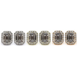 Joyería al por Mayor, Diseño Vintage con Corte en Pie, Oro Blanco Sólido de 18K, Diamantes con Corte Brillante, Joyería Fina, Aretes, Regalo para Fiesta de Compromiso - Product Image 4