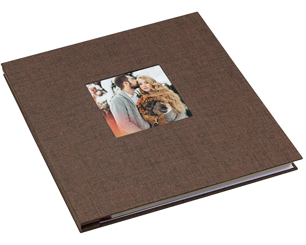 Caixa de álbum de fotos de tecido adesivo, conjunto para 200 4x6 fotos