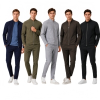 Ensemble de survêtement technique en nylon 2 pièces pour homme avec logo personnalisé, veste légère de qualité supérieure et pantalon cargo à jambe droite, vêtements de sport décontractés