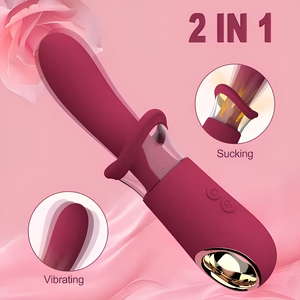 Jouets sexuels Zope PINKZOOM pour elle, stimulateur clitoridien vibrant avec effet <span class=keywords><strong>de</strong></span> léchage <span class=keywords><strong>de</strong></span> langue, bâton <span class=keywords><strong>de</strong></span> massage vibrant 2 en 1, vibrateur suceur vaginal - Product Image 2