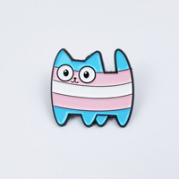 Insigne de broche en émail de fierté colorée en gros pour chats arc-en-ciel femme mode métal alliage de zinc nouvel an chinois