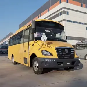 Ônibus diesel automático com motor dianteiro de luxo para passageiros, ônibus popular usado, 32 assentos, Lhd, escola, cidade