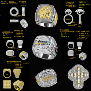 Nhẫn kim cương Moissanite VVS cao cấp, thiết kế sang trọng, kiểu dáng chữ cái viết tắt, phong cách vô địch, dành cho nam - Product Image 5