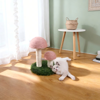 Griffoir pour chat en forme de champignon, en sisal naturel, base stable anti-basculement, jouet décoratif pour aiguiser les griffes pour chatons d'intérieur