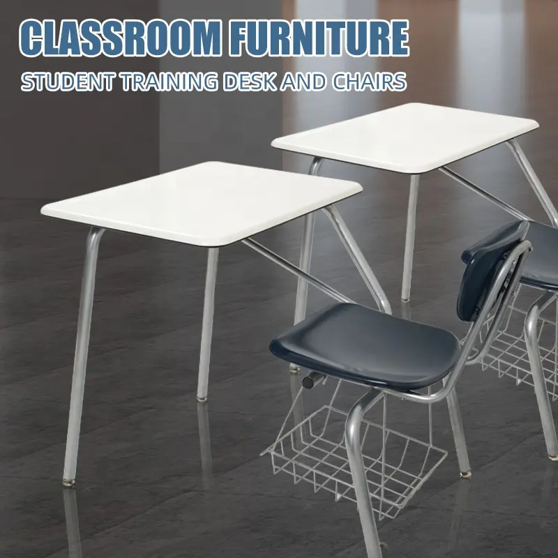 New design school desks and chair set classroom furniture Integrated desk and chair for students