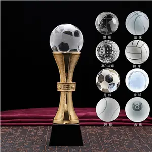 Ouro prata bronze vidro cristal futebol basquete tênis bola esportes troféu e prêmio MH-NJ0232