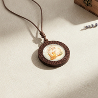 Collier pendentif personnalisable en bois, motif canard ou oie mignon, avec chaîne en corde réglable et accessoires artistiques doux