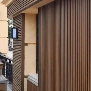 Fluted Design Pattern WPC Wood Plastic Composite Facade Cladding Boards Better Than PVC Outdoor Exterior Wall Panel Sheet Boards