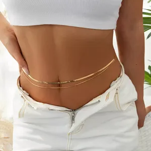 SHIXIN – <span class=keywords><strong>ceinture</strong></span> de <span class=keywords><strong>ventre</strong></span> en chaîne de serpent pour femmes, Sexy, plate, pour la plage d'été, Bikinis, Simple, chaîne de corps, Festival, accessoires de bijoux - Product Image 3