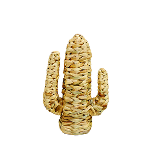 Objet décoratif en rotin artisanal en forme de cactus, style bohème, décoration de table, forme irrégulière, emballage individuel - Product Image 1