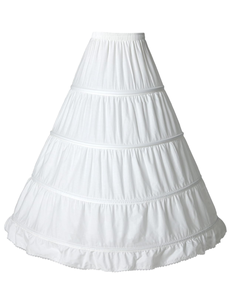 <span class=keywords><strong>Jupon</strong></span> Crinoline Femme 100% <span class=keywords><strong>Coton</strong></span> à Volants 4 Cerceaux Long Grande Taille pour Robe de Mariée ou Costume Blanc XL Chine - Product Image 1