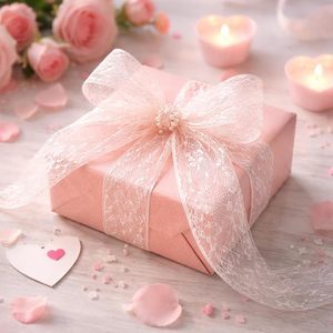 Yarcony Shimmer Baby Pink Wrapping <b>Paper</b> 17 Inches X 33 Feet Solid Color Pearly Lustre Gift Wrap Birthday - Product Image 4