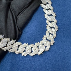 Offre Spéciale haut de gamme 925 argent Sterling VVS Moissanite diamant glacé chaîne à maillons cubains or 18 carats pour les fêtes prix de gros - Product Image 3