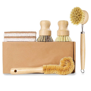 Juego de Cepillos de <span class=keywords><strong>Limpieza</strong></span> de Cocina de Madera con Logotipo Personalizado, Mango de Bambú, Cerdas de Nailon, para Limpiar Platos y Ollas - Product Image 2