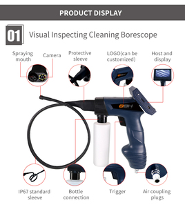 Pistolet de nettoyage visuel robuste et flexible pour évaporateur de climatisation automobile avec caméra <span class=keywords><strong>HD</strong></span> et sonde de 8,5 mm, pour l'entretien CVC des techniciens - Product Image 2
