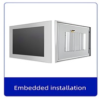 Moniteur tactile industriel RCOMPT pour véhicule robuste avec interfaces USB/DVI, écran 15 pouces, montage mural, 4 baies hot-swap