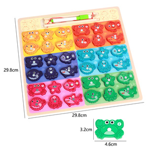 Tabla de Pesca de Madera, Juguete Educativo para el Reconocimiento de Colores, Material Didáctico para Niños, Clasificación, Motricidad Fina - Product Image 4