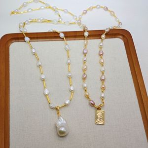 <span class=keywords><strong>Collier</strong></span> élégant en perles d'eau douce naturelles, chaîne <span class=keywords><strong>de</strong></span> pull, perles baroques, <span class=keywords><strong>collier</strong></span> pour <span class=keywords><strong>femme</strong></span>, cadeau <span class=keywords><strong>de</strong></span> bijoux - Product Image 1