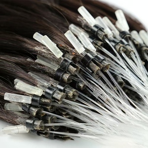 Extensions de cheveux Microlink, micro-boucles, cheveux humains, doux, extensions de cheveux humains naturels, noir naturel, sans chaleur, lisses et soyeux - Product Image 6