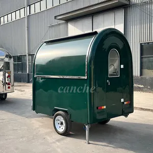 Camion de restauration mobile standard allemand, chariot de restauration rapide, mini-remorque verte pour pizzas et frites, entièrement équipée - Product Image 5