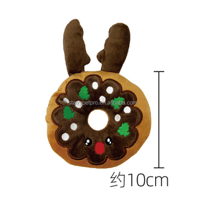 2024 Nieuwe Hond Interactieve Piepende Begeleiding Gevulde Kerst Pluche Pop Donut Pizza Speelgoed - Product Image 6